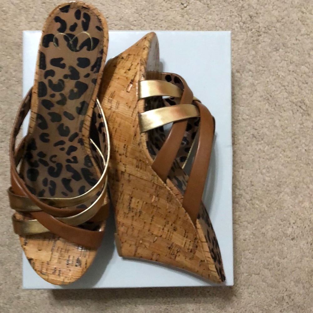 Jessica Simpson gold combo sandals